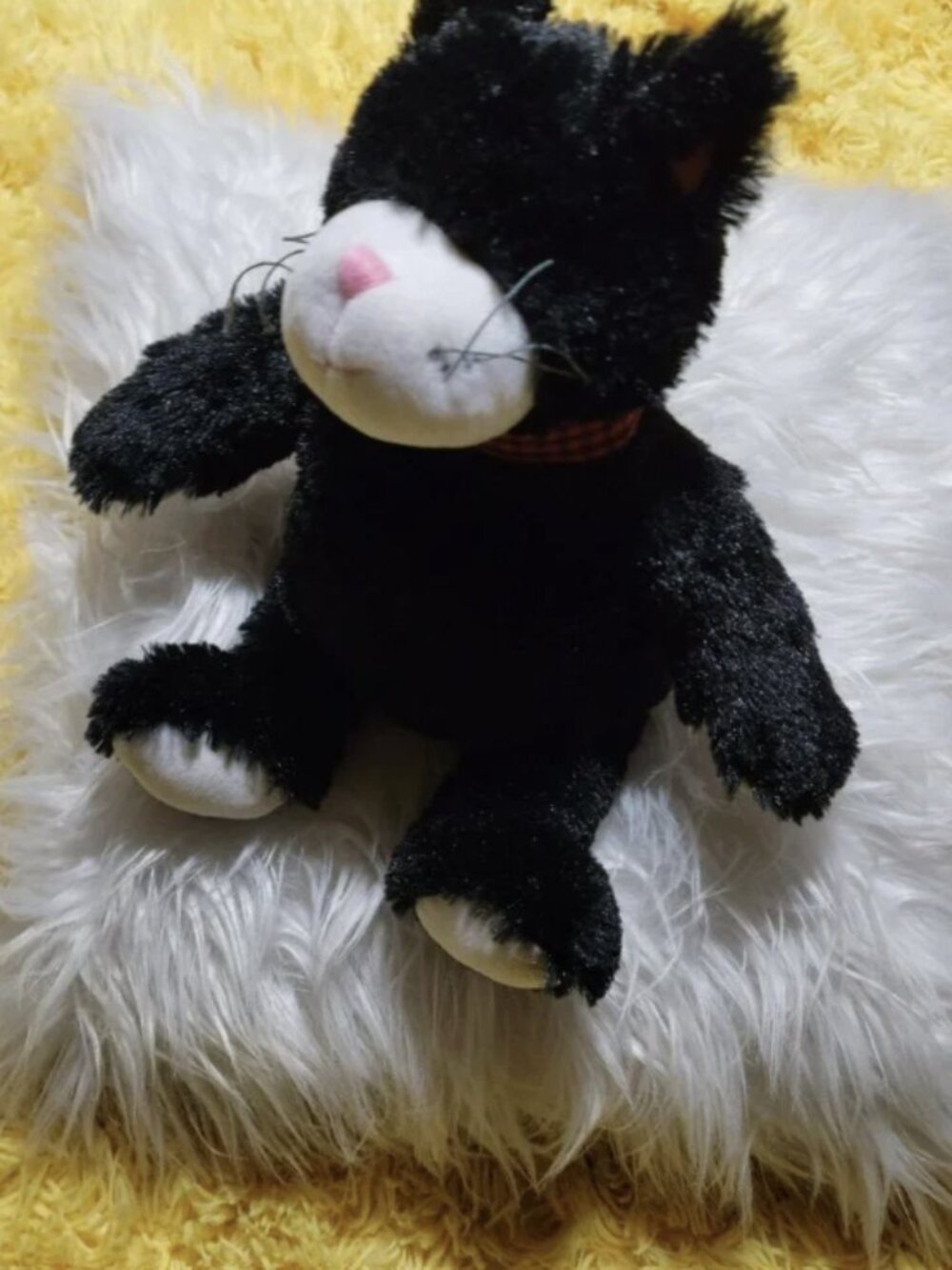 Warm and Cosy Black and White Tuxedo Kitten Plush